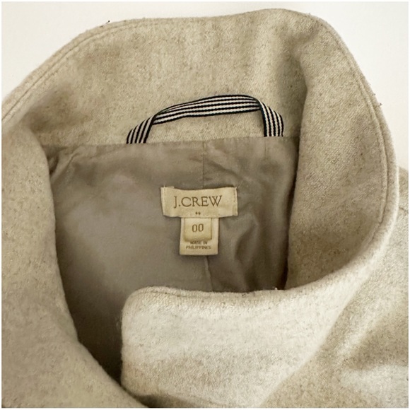 J. Crew Women’s Gray City Coat Wool Blend Long Line Button High Collar Size 00 - Picture 8 of 10